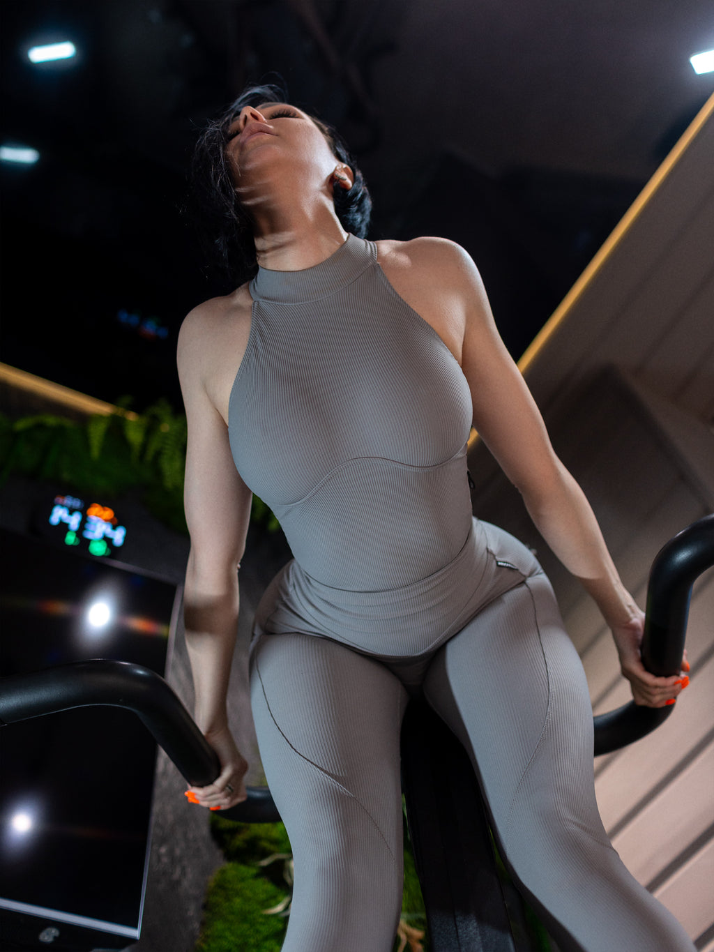 Workout Top Ribbed Gray