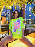 Oversize T-shirt JOY Green - One size - Bona Fide