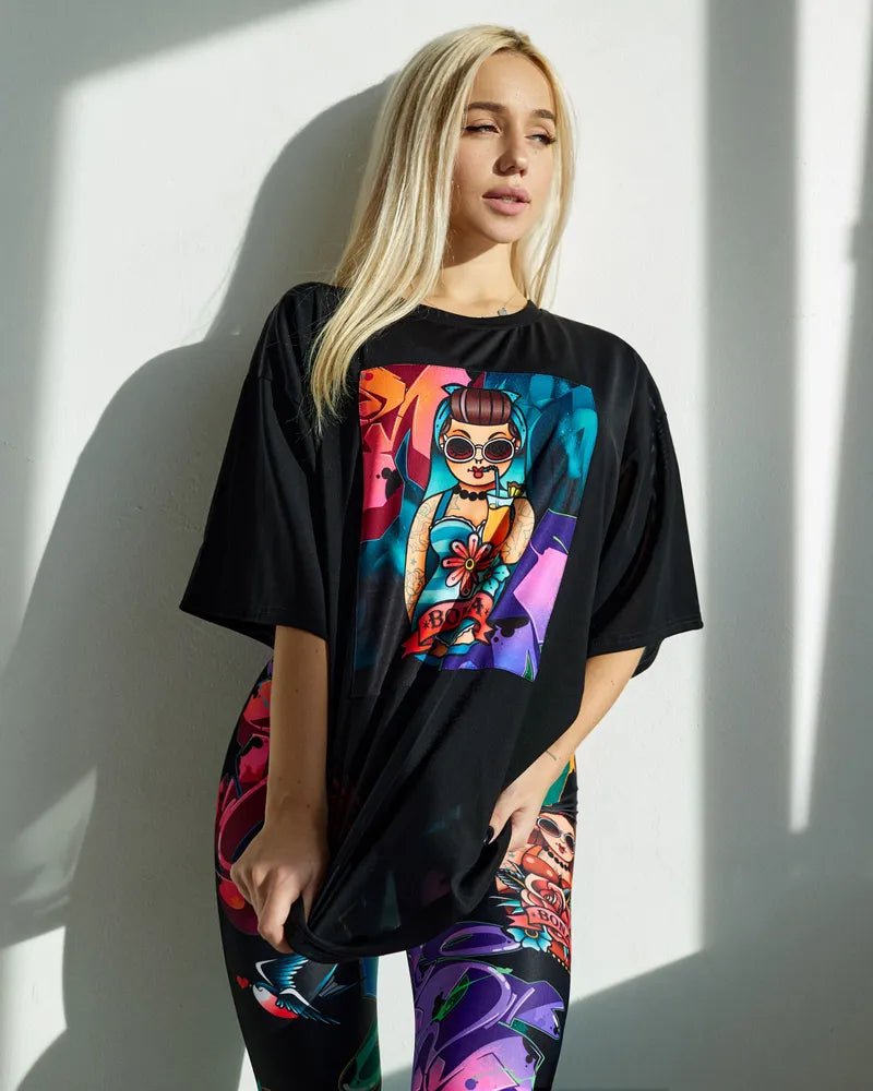 Oversize T-shirt Pin - up Girl - One size - Bona Fide