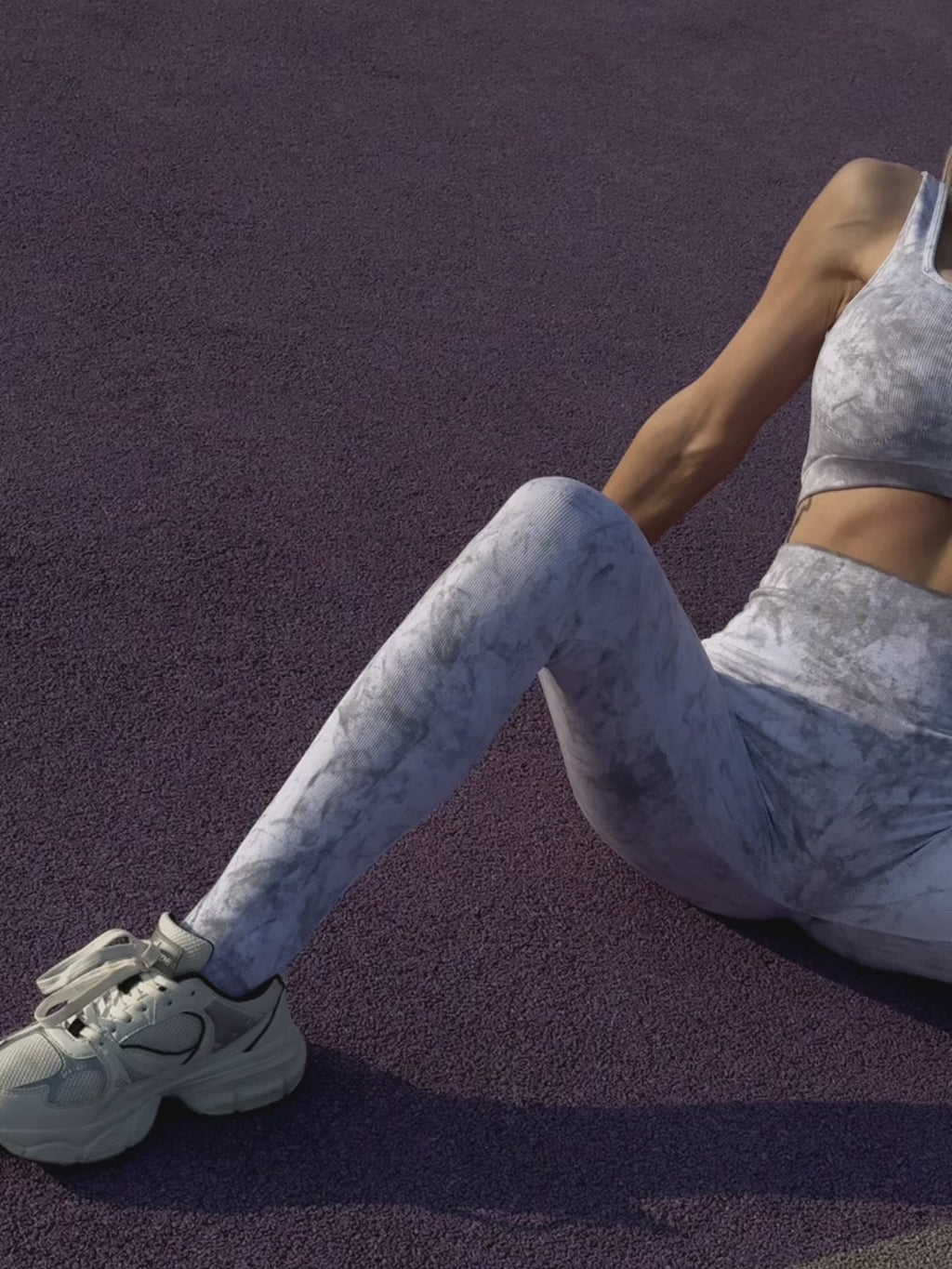 Sports Bra Marble Top White