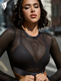 Workout Mesh Top Mini Fresh Black - Bona Fide